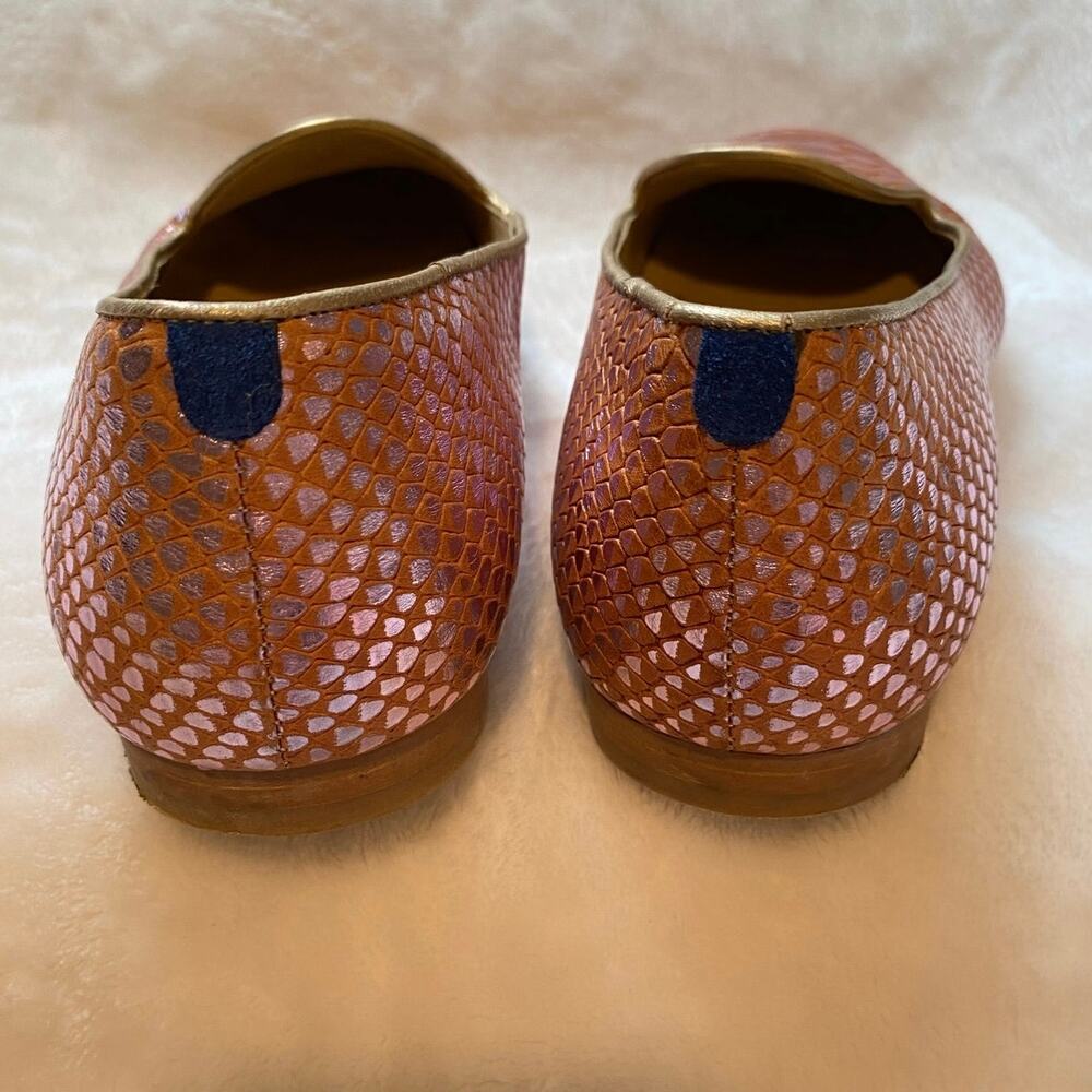 Chatelles Paris Slippers Flats Loafers Shoes EU 40 Pink Rose Gold Snakeskin EUC - Picture 8 of 10